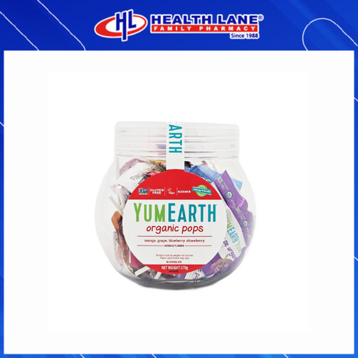 YUM EARTH ORGANIC PERSONAL BIN ASSORTED POPS 170G
